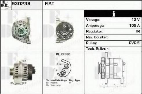 EDR 930238 - Alternator autospares.lv