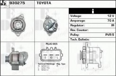 EDR 930275 - Alternator autospares.lv