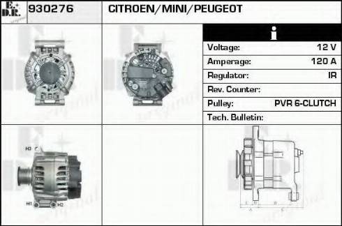 EDR 930276 - Alternator autospares.lv