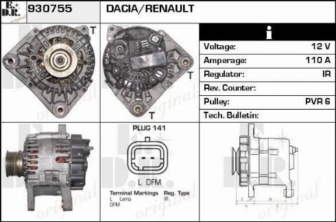 EDR 930755 - Alternator autospares.lv