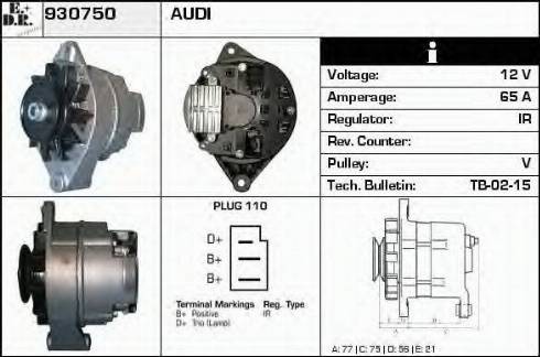 EDR 930750 - Alternator autospares.lv