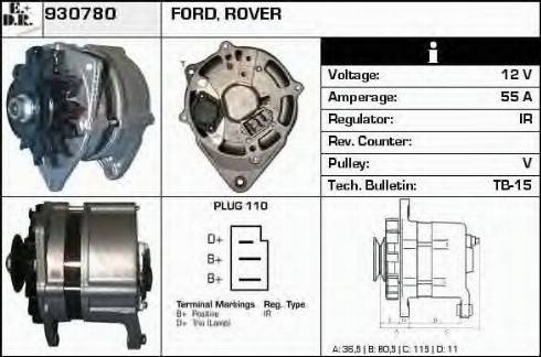 EDR 930780 - Alternator autospares.lv