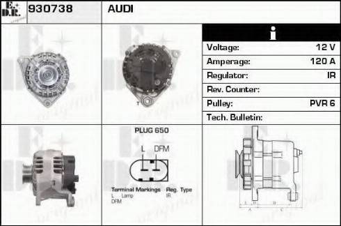 EDR 930738 - Alternator autospares.lv