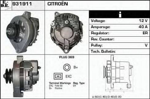 EDR 931911 - Alternator autospares.lv