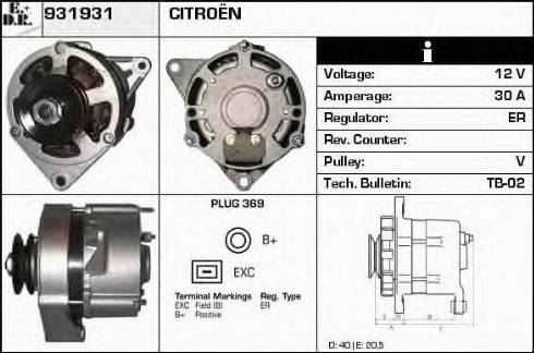 EDR 931931 - Alternator autospares.lv