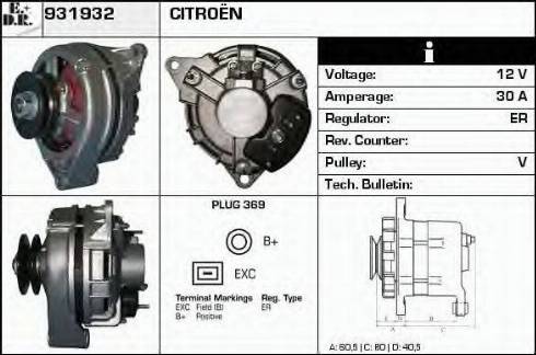 EDR 931932 - Alternator autospares.lv