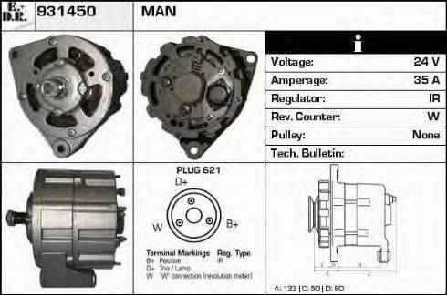 EDR 931450 - Alternator autospares.lv