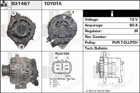 EDR 931467 - Alternator autospares.lv