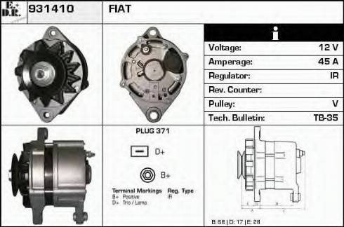 EDR 931410 - Alternator autospares.lv