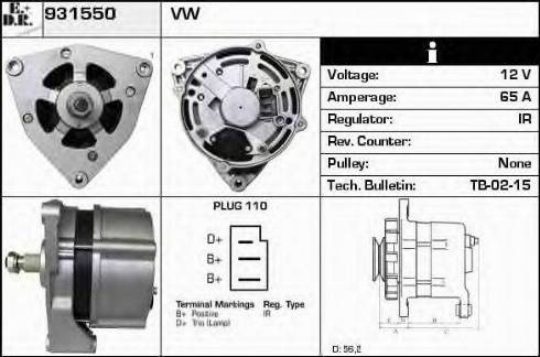 EDR 931550 - Alternator autospares.lv