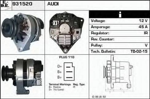 EDR 931520 - Alternator autospares.lv