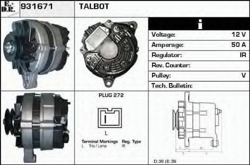 EDR 931671 - Alternator autospares.lv