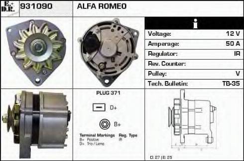 EDR 931090 - Alternator autospares.lv