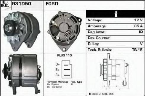 EDR 931050 - Alternator autospares.lv