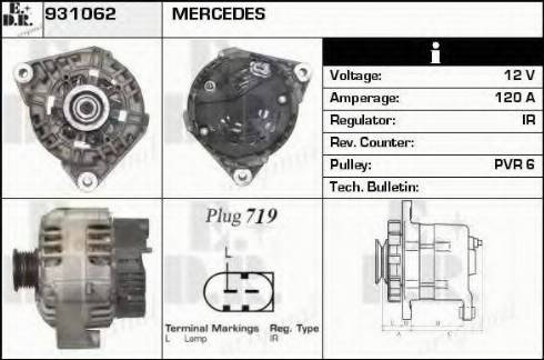 EDR 931062 - Alternator autospares.lv