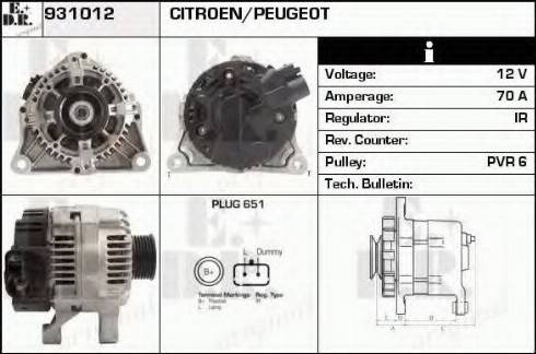 EDR 931012 - Alternator autospares.lv