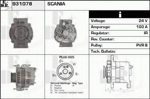 EDR 931078 - Alternator autospares.lv