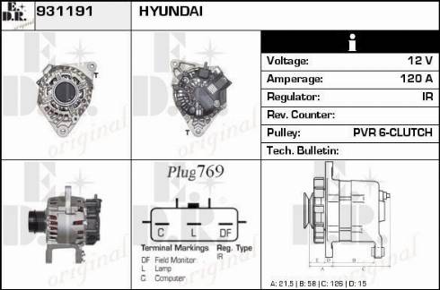 EDR 931191 - Alternator autospares.lv