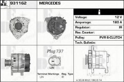 EDR 931162 - Alternator autospares.lv