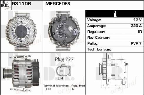 EDR 931106 - Alternator autospares.lv