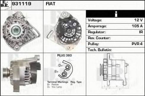 EDR 931119 - Alternator autospares.lv