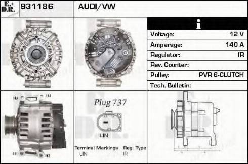 EDR 931186 - Alternator autospares.lv