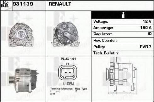 EDR 931139 - Alternator autospares.lv