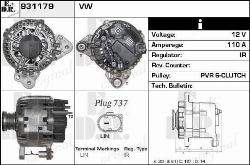 EDR 931179 - Alternator autospares.lv