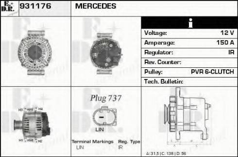 EDR 931176 - Alternator autospares.lv