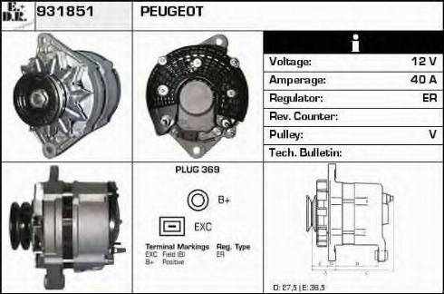 EDR 931851 - Alternator autospares.lv