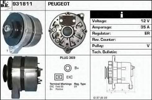 EDR 931811 - Alternator autospares.lv