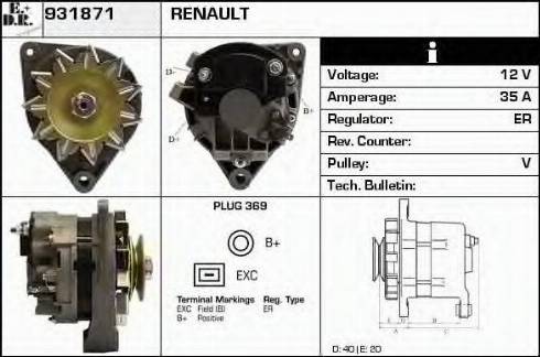 EDR 931871 - Alternator autospares.lv