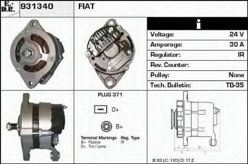 EDR 931340 - Alternator autospares.lv