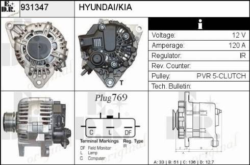 EDR 931347 - Alternator autospares.lv