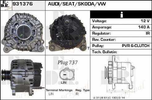 EDR 931376 - Alternator autospares.lv