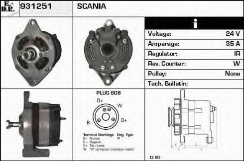 EDR 931251 - Alternator autospares.lv