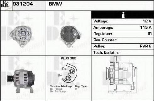 EDR 931204 - Alternator autospares.lv