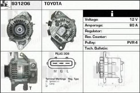 EDR 931206 - Alternator autospares.lv