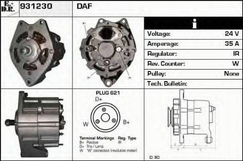 EDR 931230 - Alternator autospares.lv
