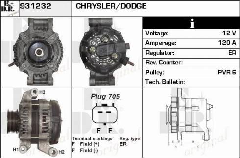 EDR 931232 - Alternator autospares.lv