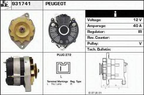 EDR 931741 - Alternator autospares.lv