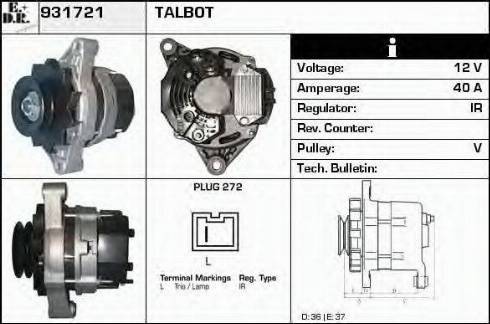 EDR 931721 - Alternator autospares.lv