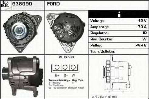 EDR 938990 - Alternator autospares.lv