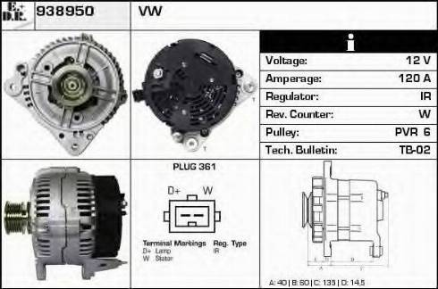EDR 938950 - Alternator autospares.lv