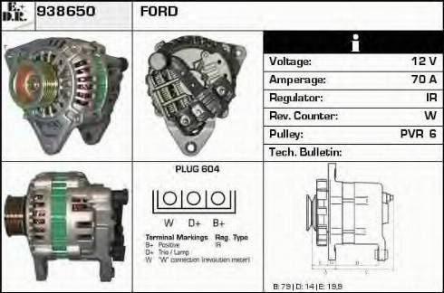 EDR 938650 - Alternator autospares.lv