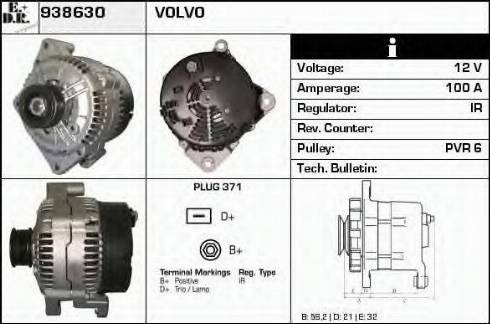 EDR 938630 - Alternator autospares.lv