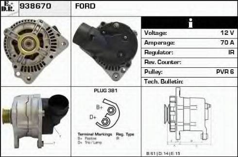 EDR 938670 - Alternator autospares.lv