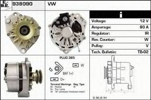 EDR 938090 - Alternator autospares.lv