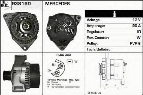 EDR 938160 - Alternator autospares.lv