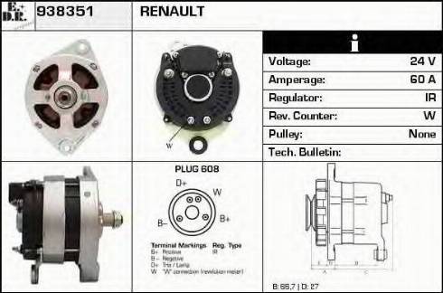 EDR 938351 - Alternator autospares.lv